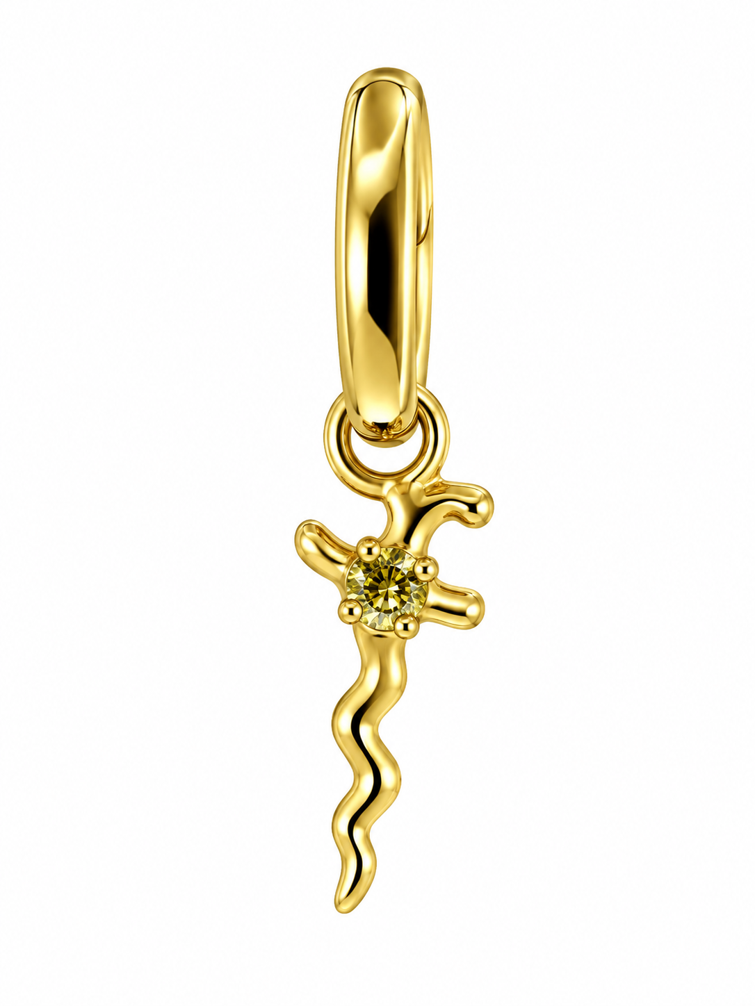KERIS FANCY SAPPHIRE CHARM 18K YELLOW GOLD PLATED