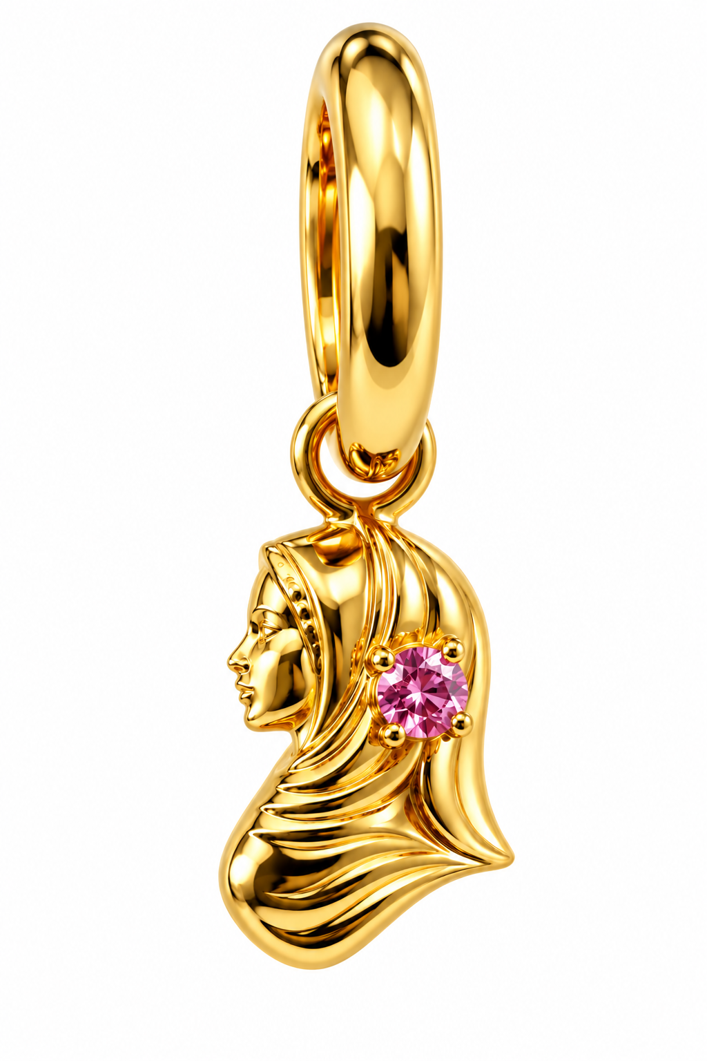 TUDUNG FANCY SAPPHIRE CHARM 18K YELLOW GOLD PLATED