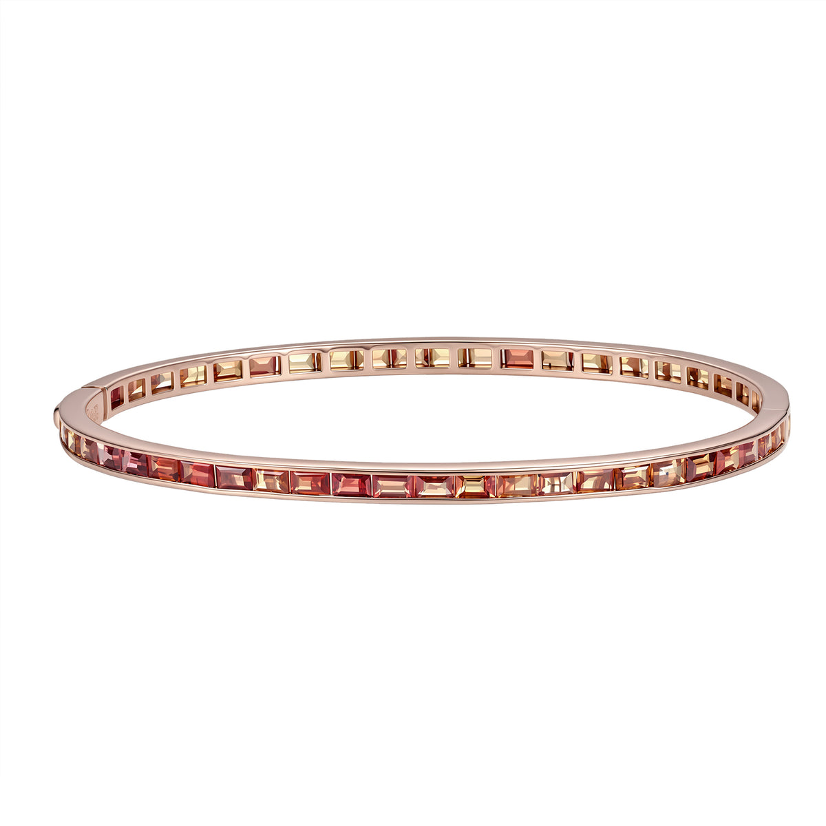 ORANGE SAPPHIRE BANGLE ROSE GOLD PLATED