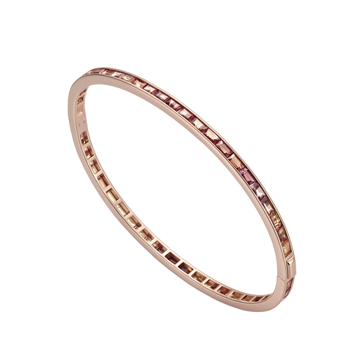 ORANGE SAPPHIRE BANGLE ROSE GOLD PLATED