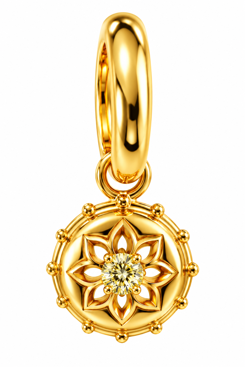 KOMPANG FANCY SAPPHIRE CHARM 18K YELLOW GOLD PLATED