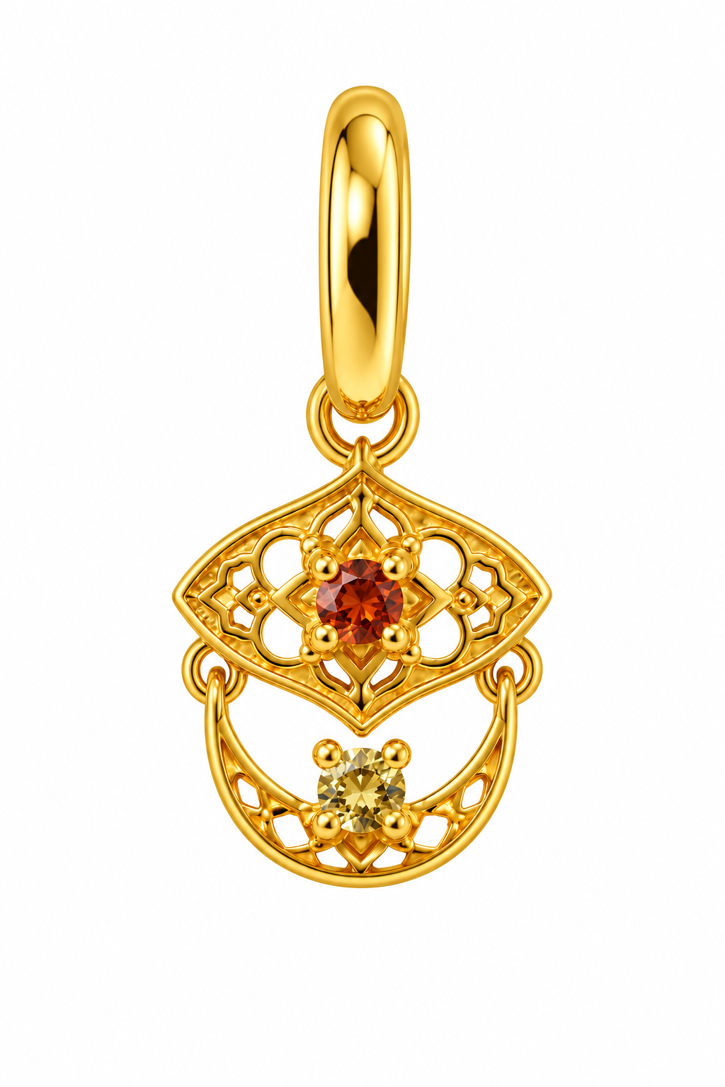 WAU FANCY SAPPHIRE CHARM 18K YELLOW GOLD PLATED