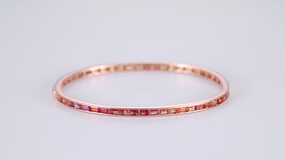 ORANGE SAPPHIRE BANGLE ROSE GOLD PLATED