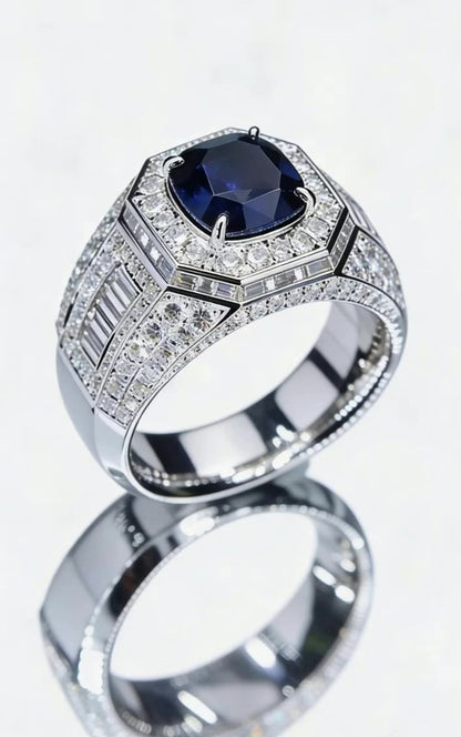 BLUE SAPPHIRE RING 18K WHITE GOLD
